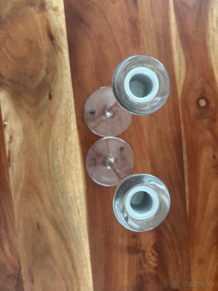 2ks elegantne sklenené držiaky na sviečku - 3