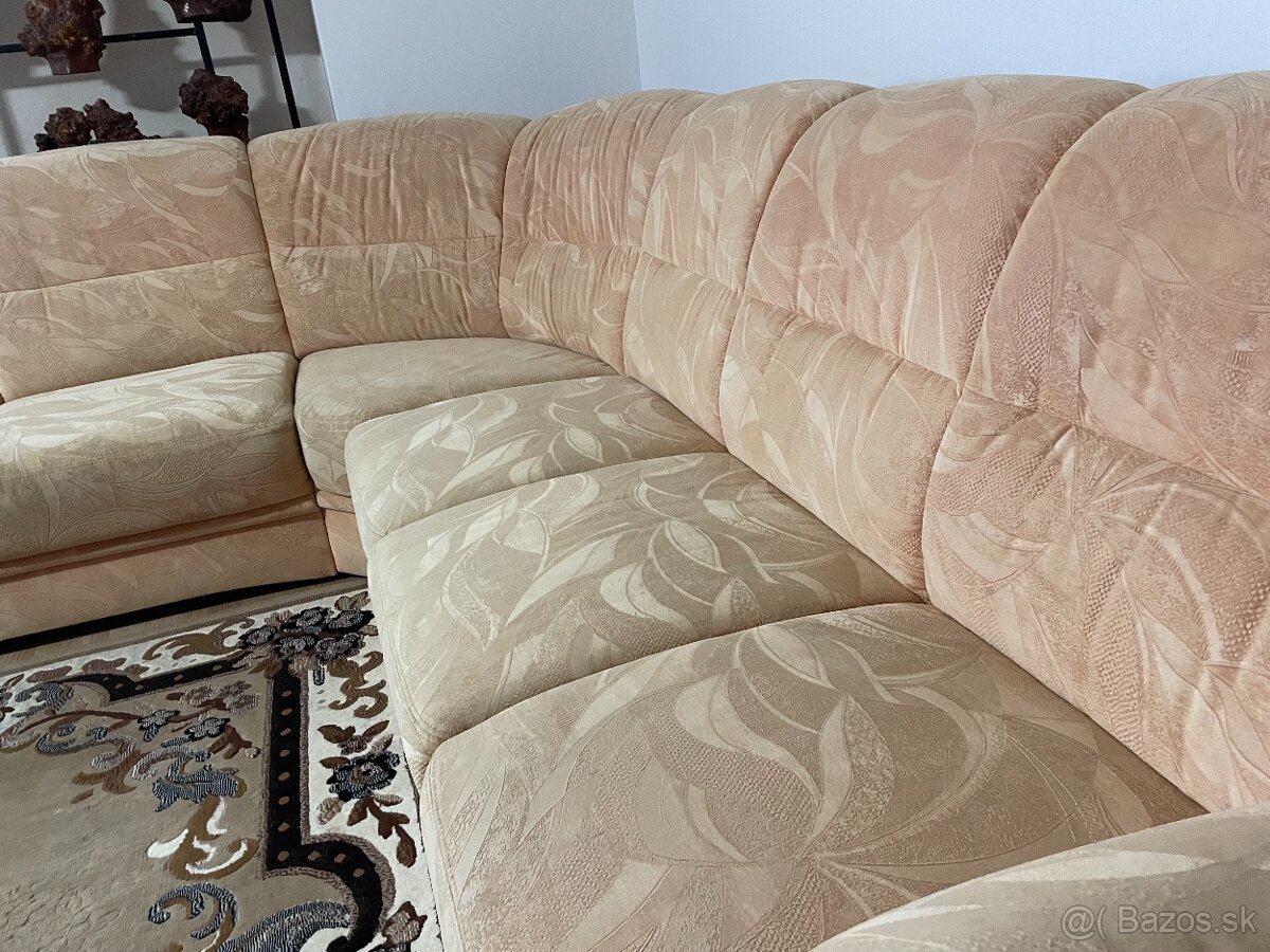 Rohová sedacia súprava s taburetkami - 3