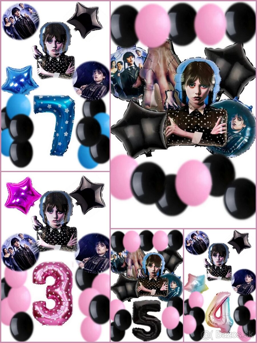 Nové balóny Wednesday Addams 75cm, vec 53cm - AŽ 15/16/17 ku - 3