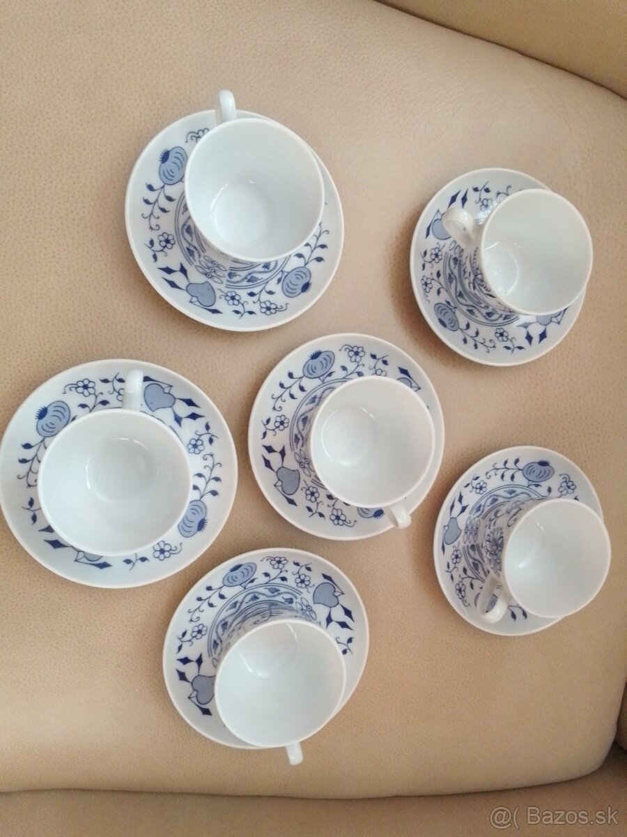 Šálky na kávu cibuľový vzor+Mocca lyžičky - 3