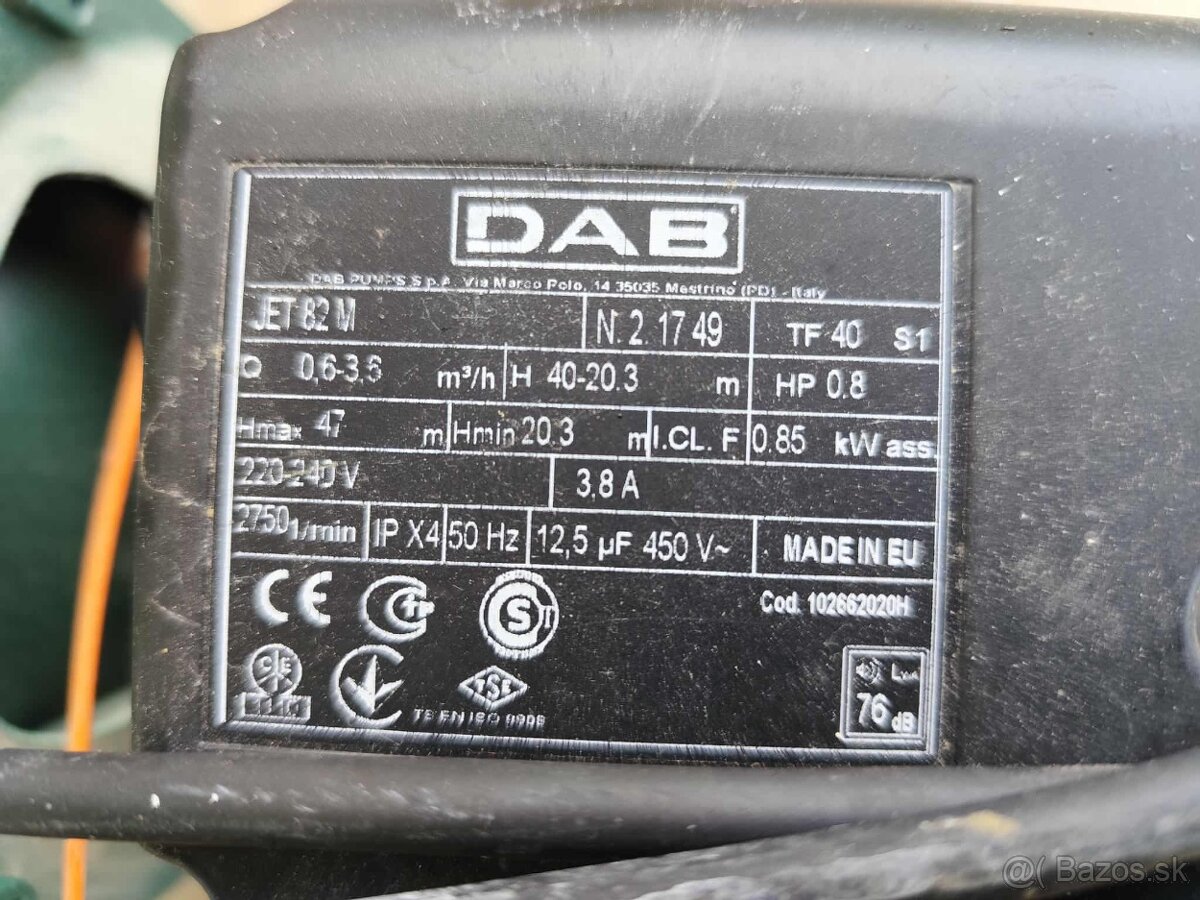 Predám domácu vodáreň 50L s čerpadlom DAB JET 82M - 3