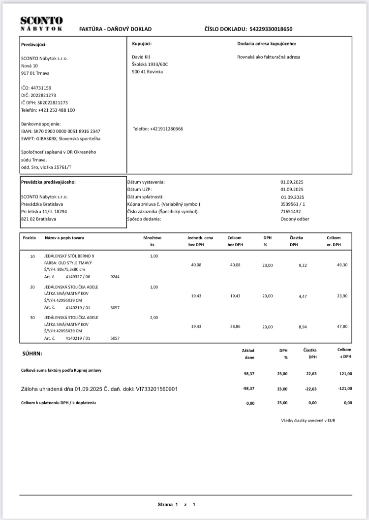 Surne Jedalensky stol + stolicky - 3