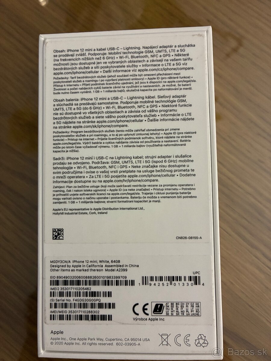 Predám Apple Iphone 12 mini White 64 GB - 3