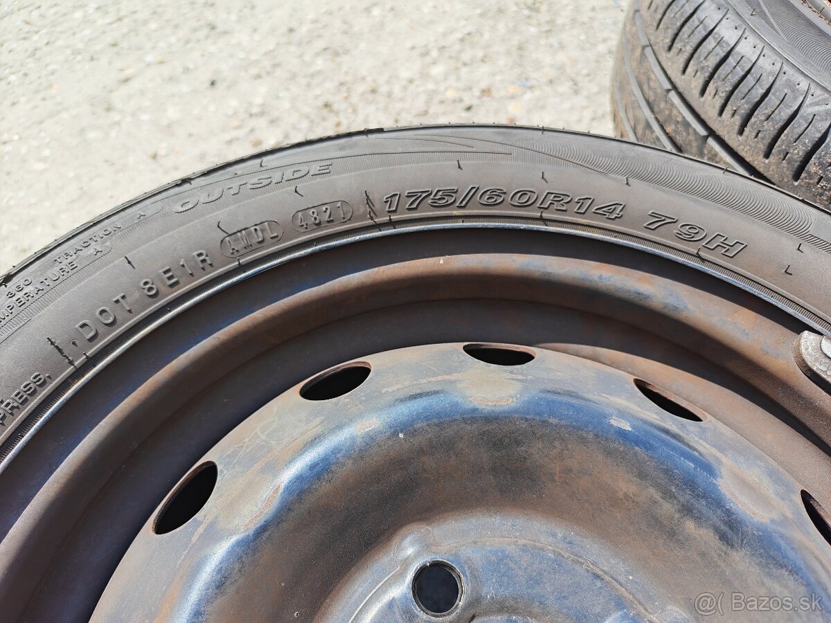 plechové disky 14x5J + letné pneu - 3