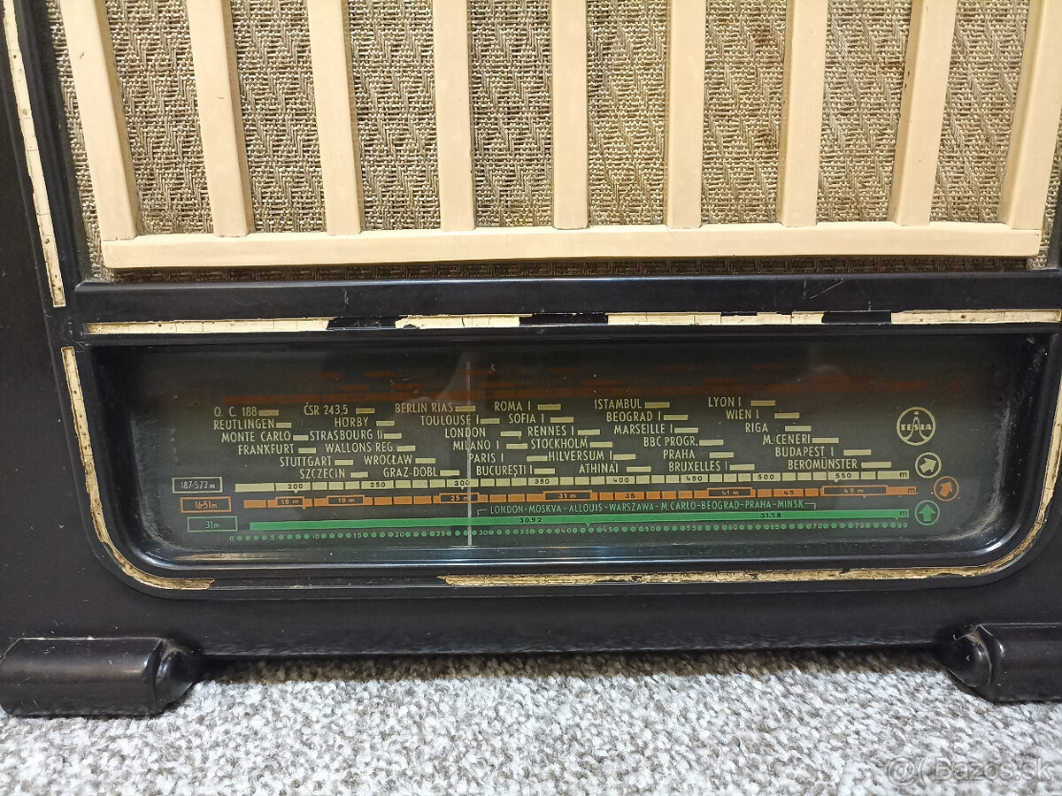 Vzácné staré retro rádio Tesla 413U - 3