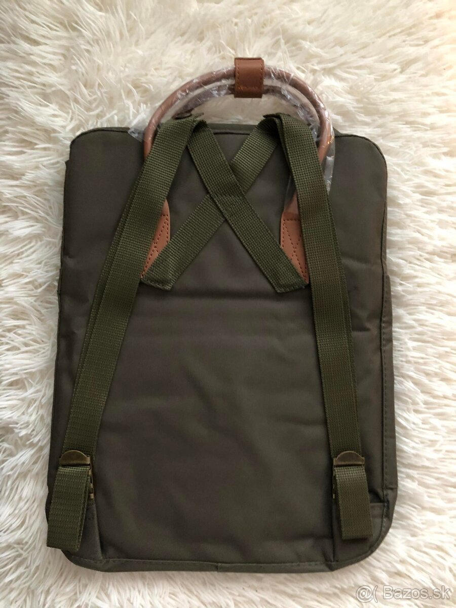 Batoh Fjällräven Kanken military s hnedými prvkami - 3