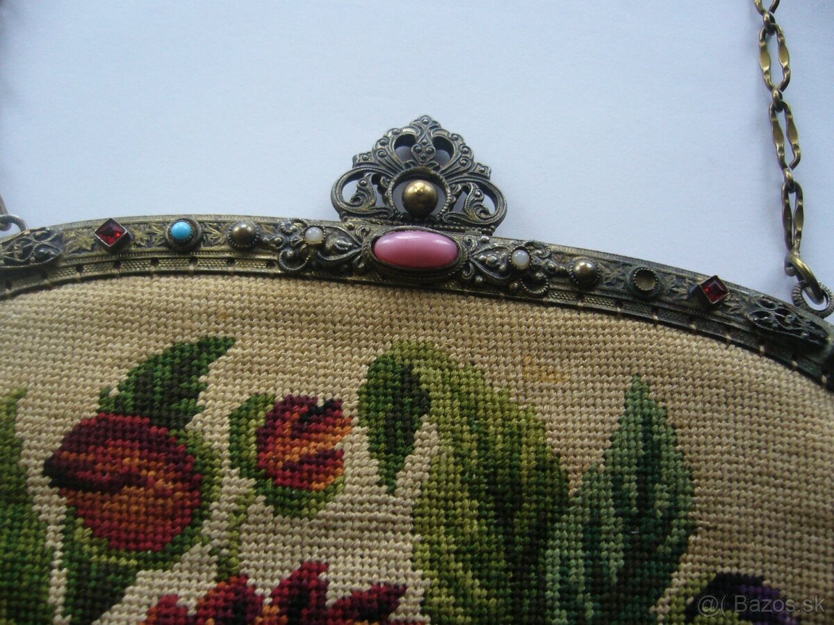 Starožitná gobelínová kabelka - 3