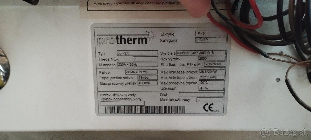 Predám plynový kotol Protherm medveď 30 PLO - 3