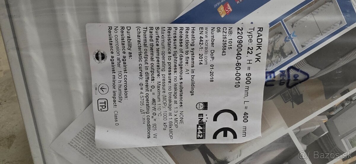 Radiátor Korado VK typ 22 H=900 L=400 - 3