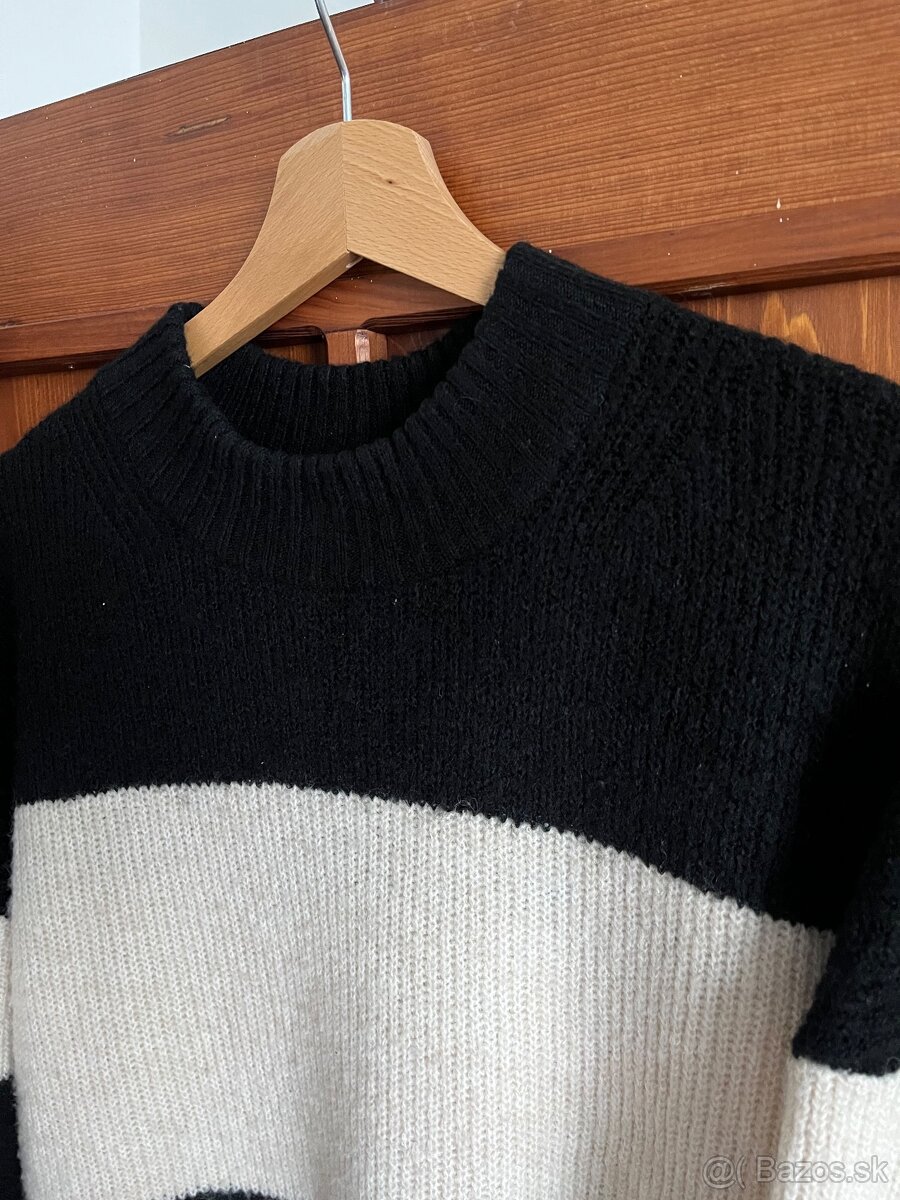 H&M dlhý pásikavý sveter L - 3