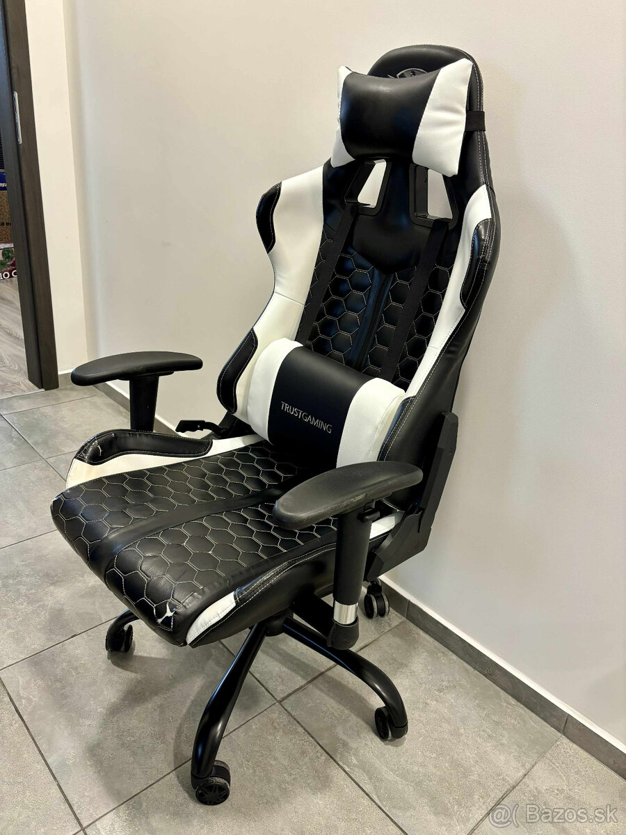 Herná Stolička - Gaming Chair | TrustGaming čierno-biela - 3