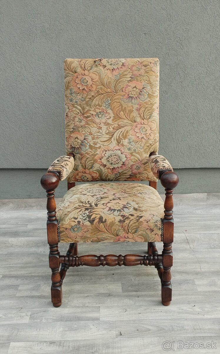 Kreslo starožitné v štýle Ľudovíta XIII . - 3