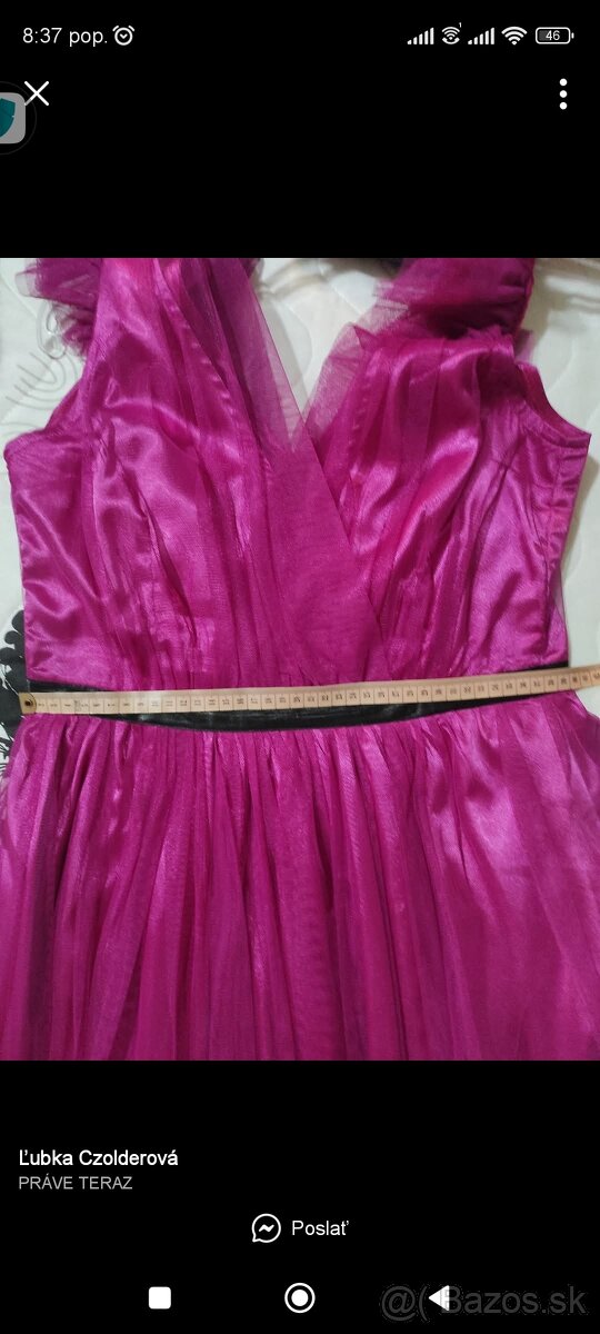 Magenta spoločenské šaty - 3