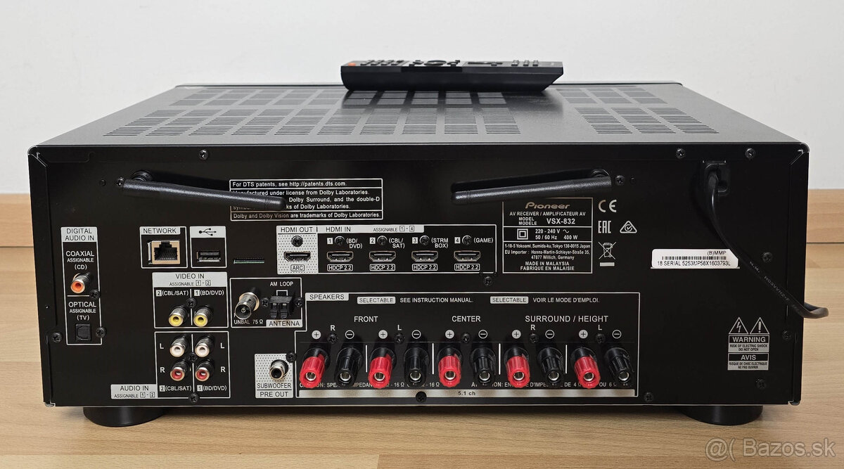 Pioneer VSX-832 / Dolby Atmos AirPlay, Bluetooth, Chromecast - 3