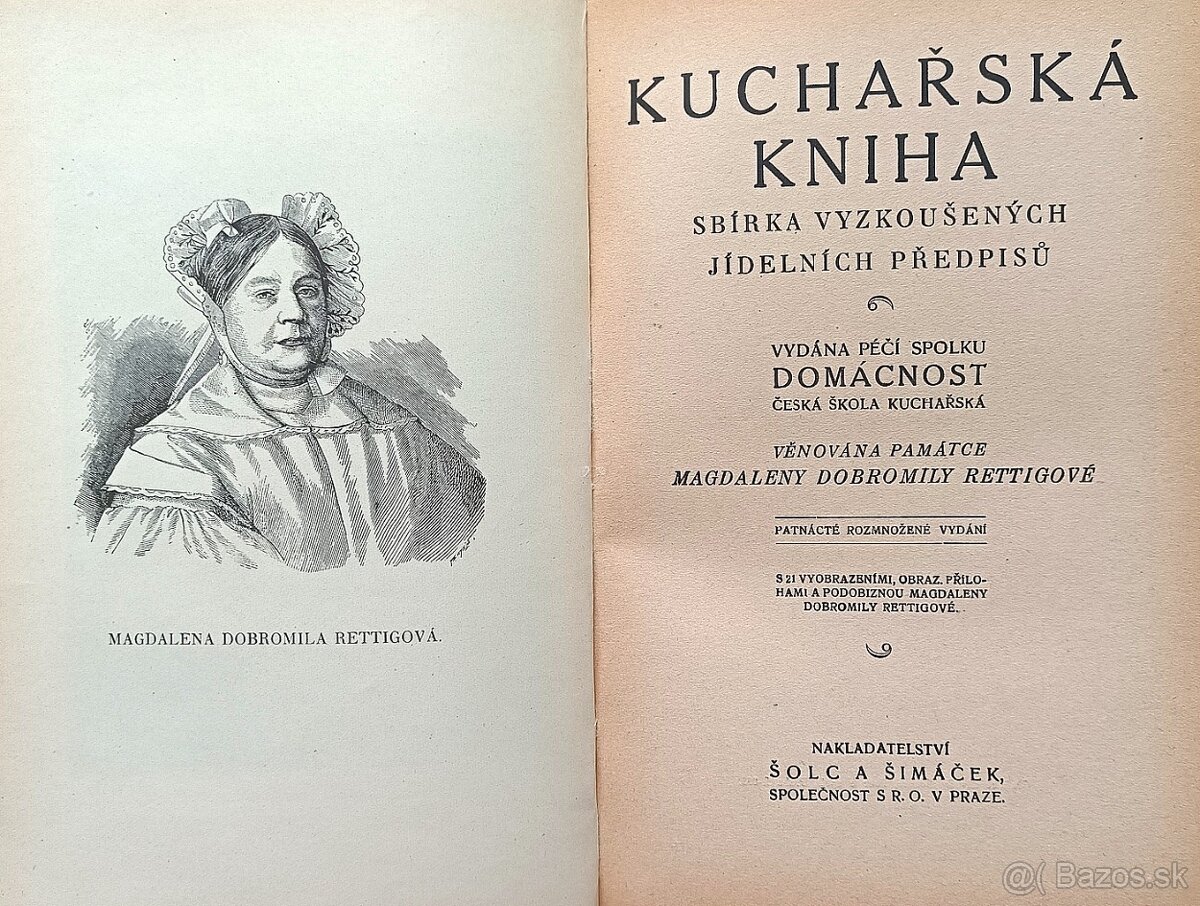Kuchařská kniha domácnosti, rok 1921, velmi zachovalá - 3