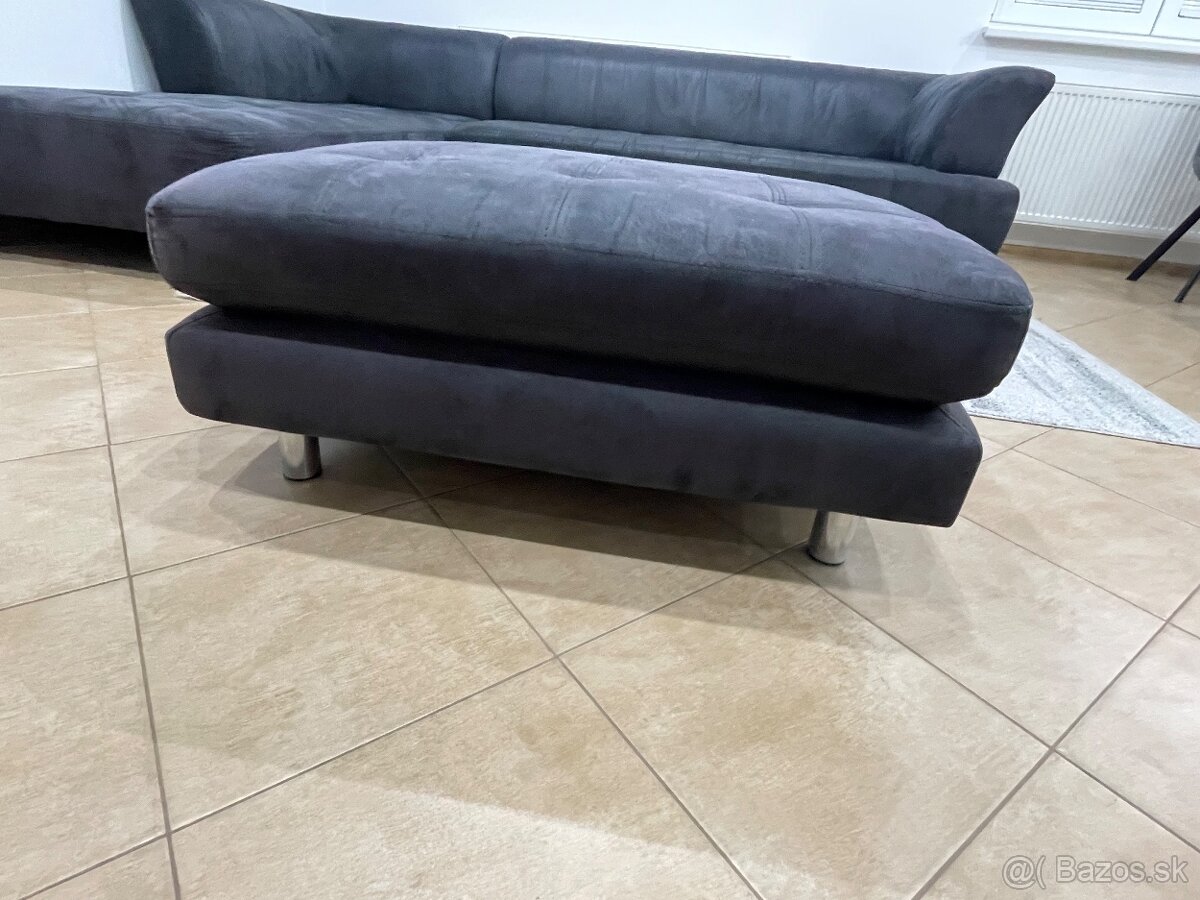 Čierna rohová sedacia súprava - 3