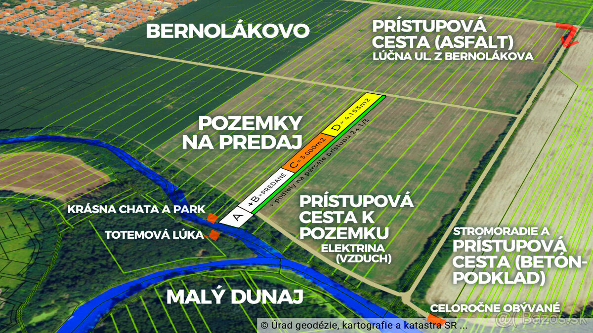 Nádherný pozemok Bernolákovo, pri obci, BLÍZKO RIEKY A CESTY - 3