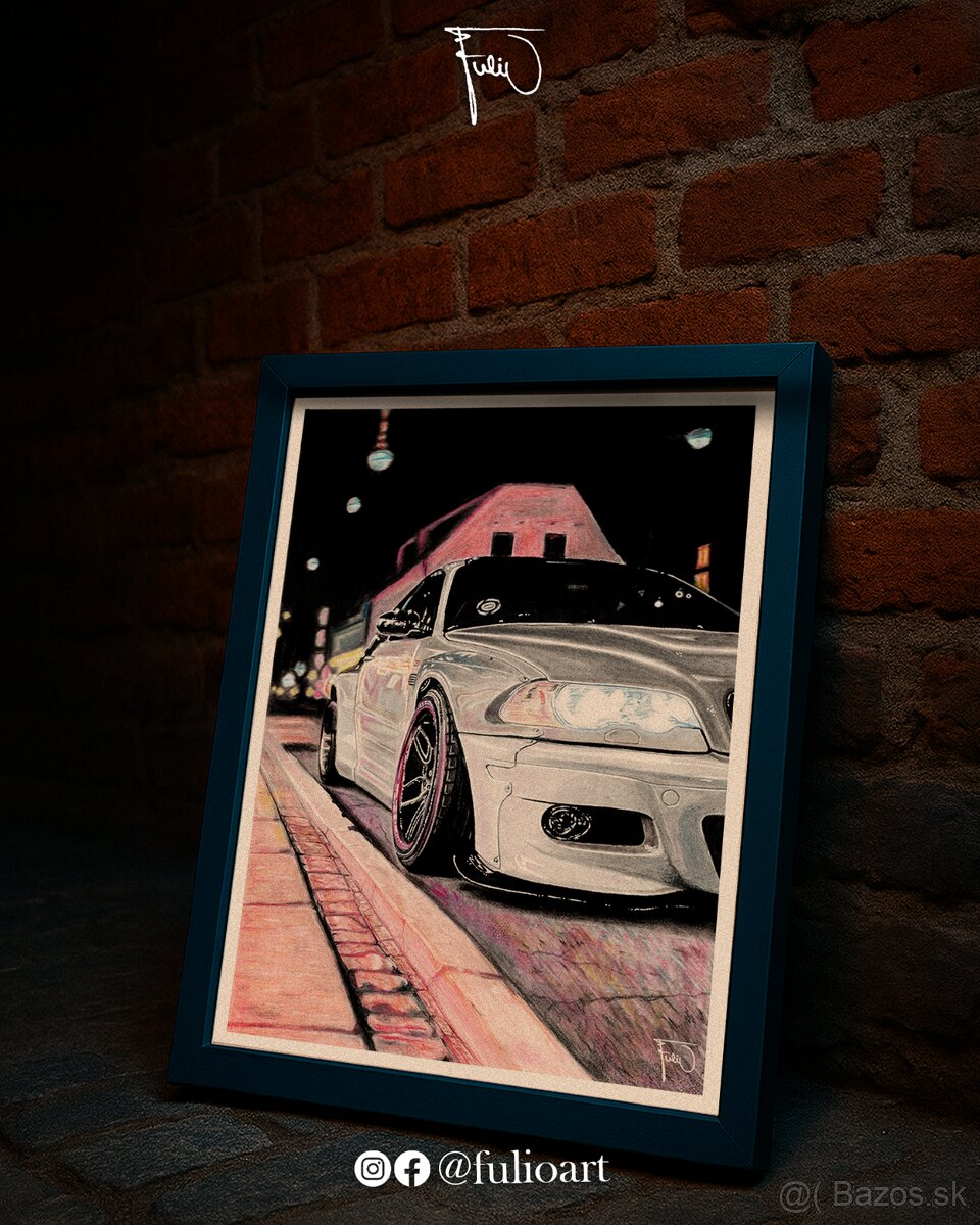 „BMW M3 E46“ - Realistická kresba - 3