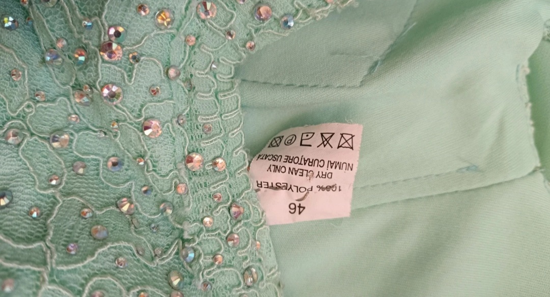 Spoločenské šaty mentolové 46 - 3