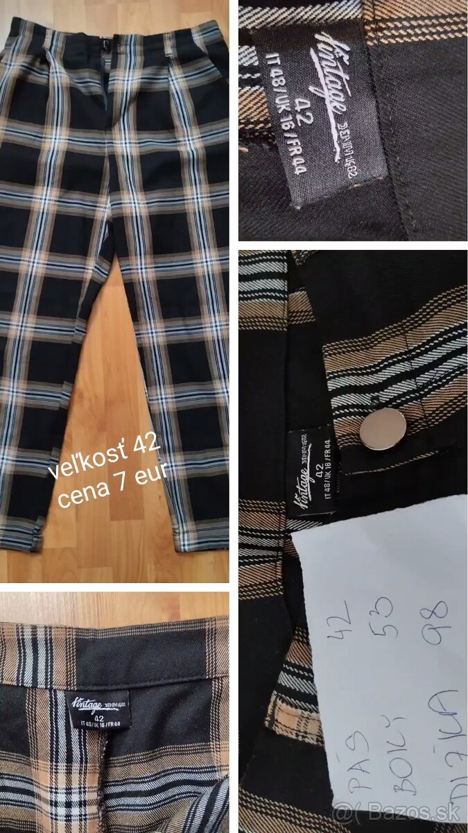 Nohavice dámske, kárované - 3