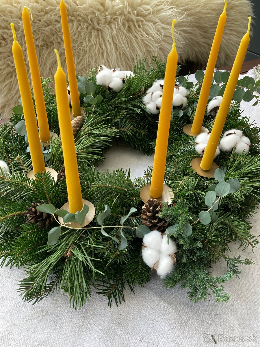 Adventné sviece- Kónické z včelieho vosku - 3