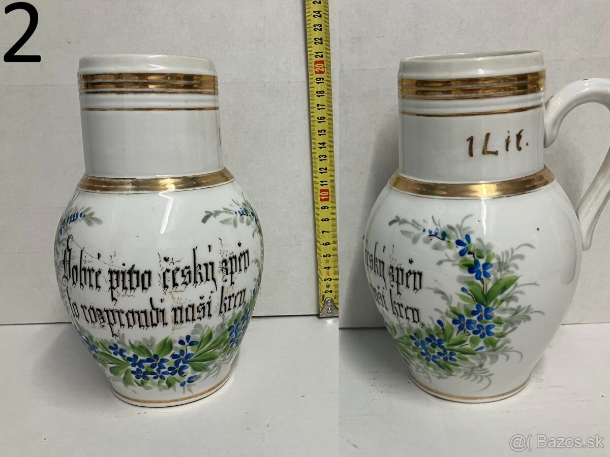 Staré pivové krígle slovenské české nemecké - 3