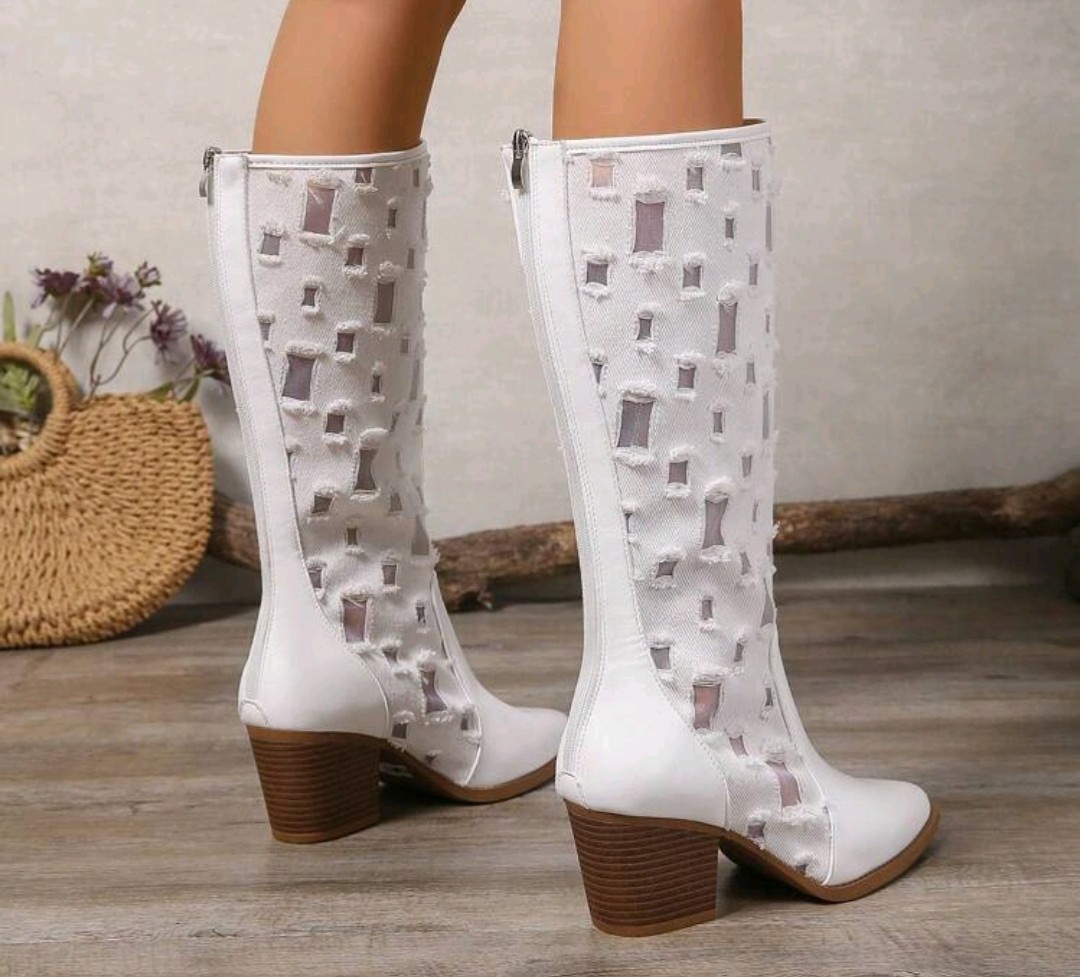 Dámske biele čižmy - 3