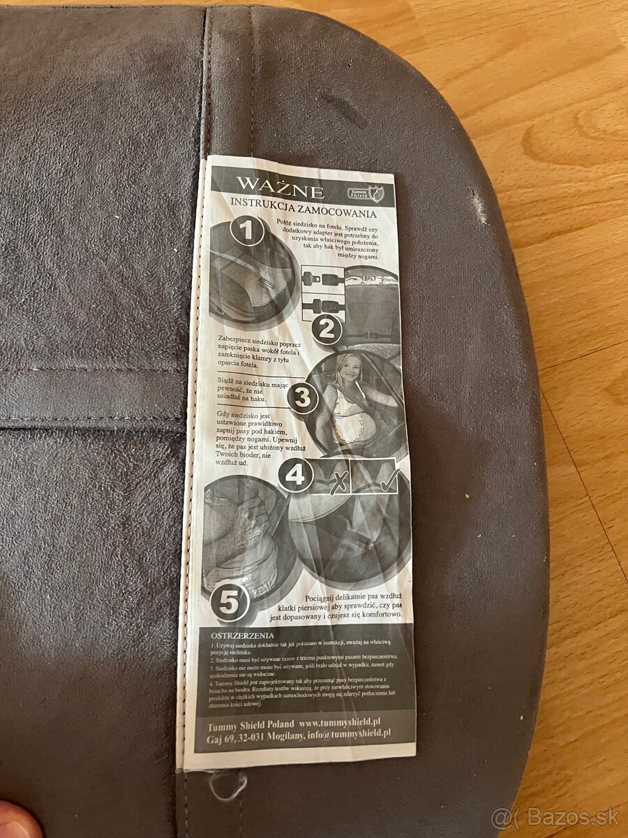 Tummy shield Podsedák pre tehotné ženy, adaptér do auta - 3