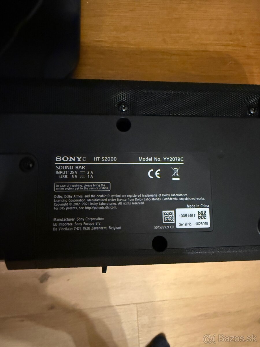 Sony HT-S2000 – soundbar s Dolby Atmos (TOP stav) - 3