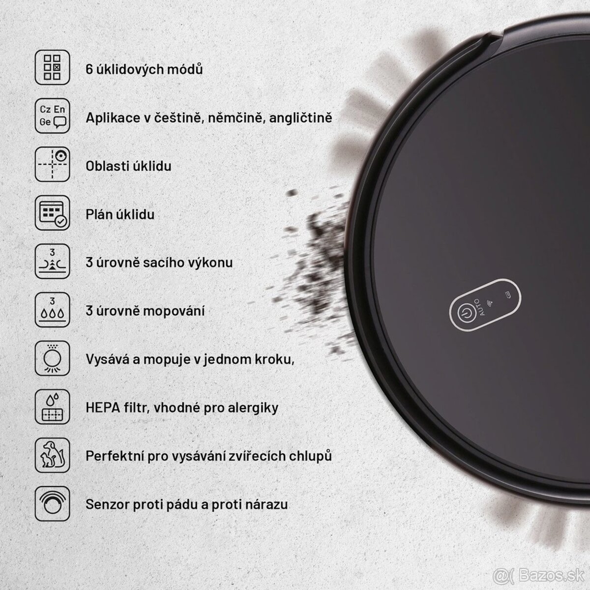 robotický vysávač Lauben Robot Vacuum 15BB - 3