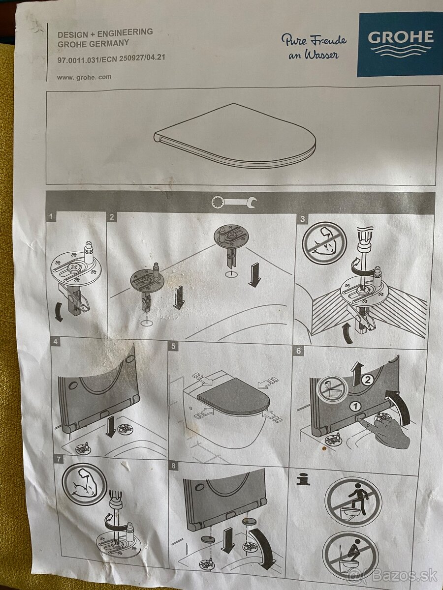 Predám novu WC dosku Grohe - 3