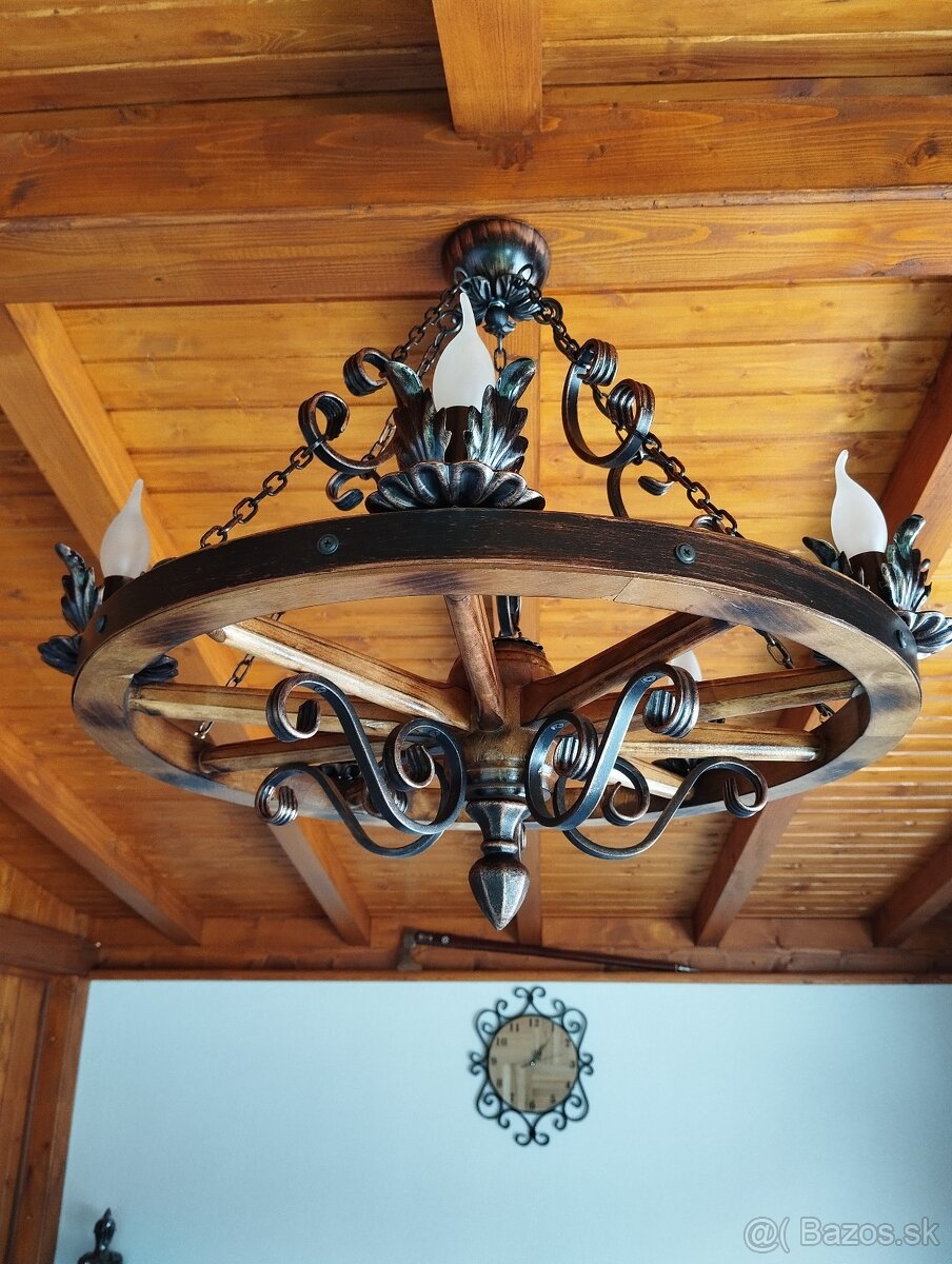 Luster z dreveného kolesa - 3