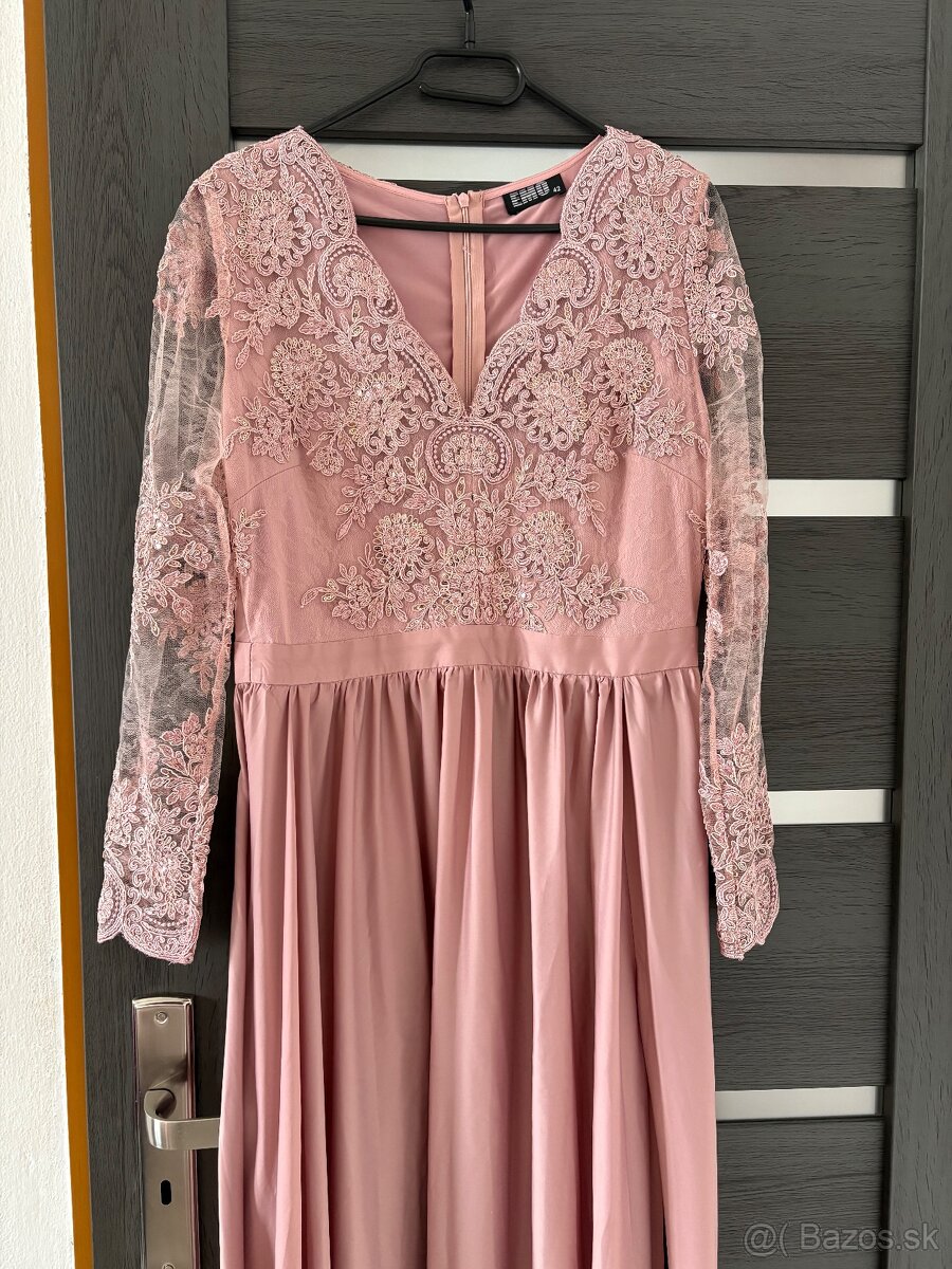 Ružovozlaté spoločenské šaty 44/XL a 42/L - 3