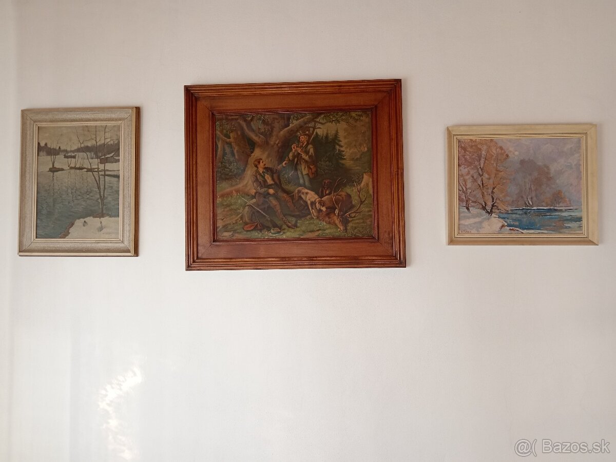 Maľované obrazy, obrau, drevený rám - 3