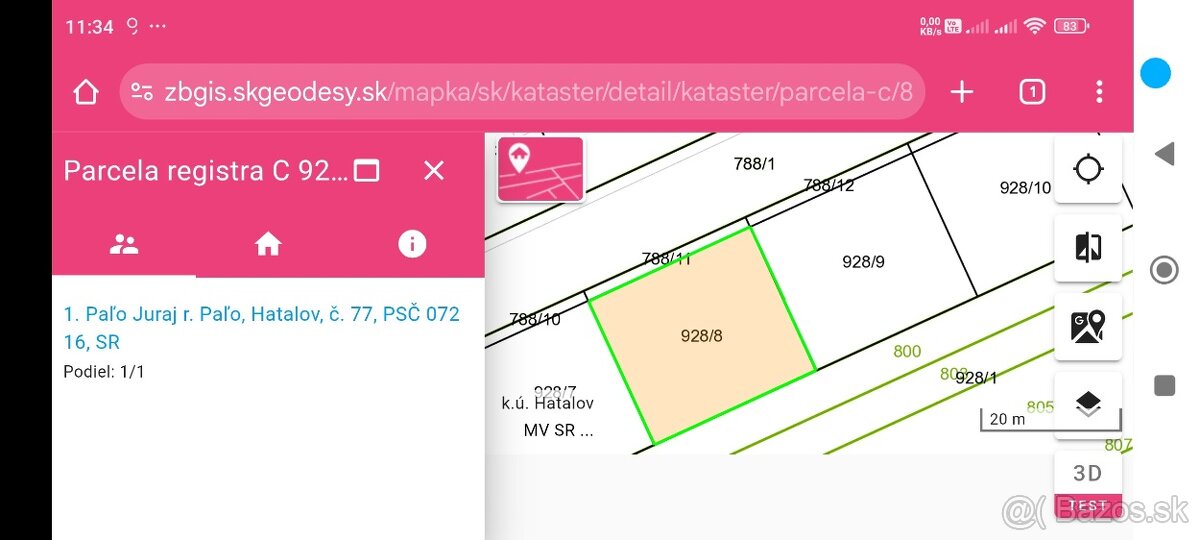 Predám stavebný pozemok v obci Hatalov - 3