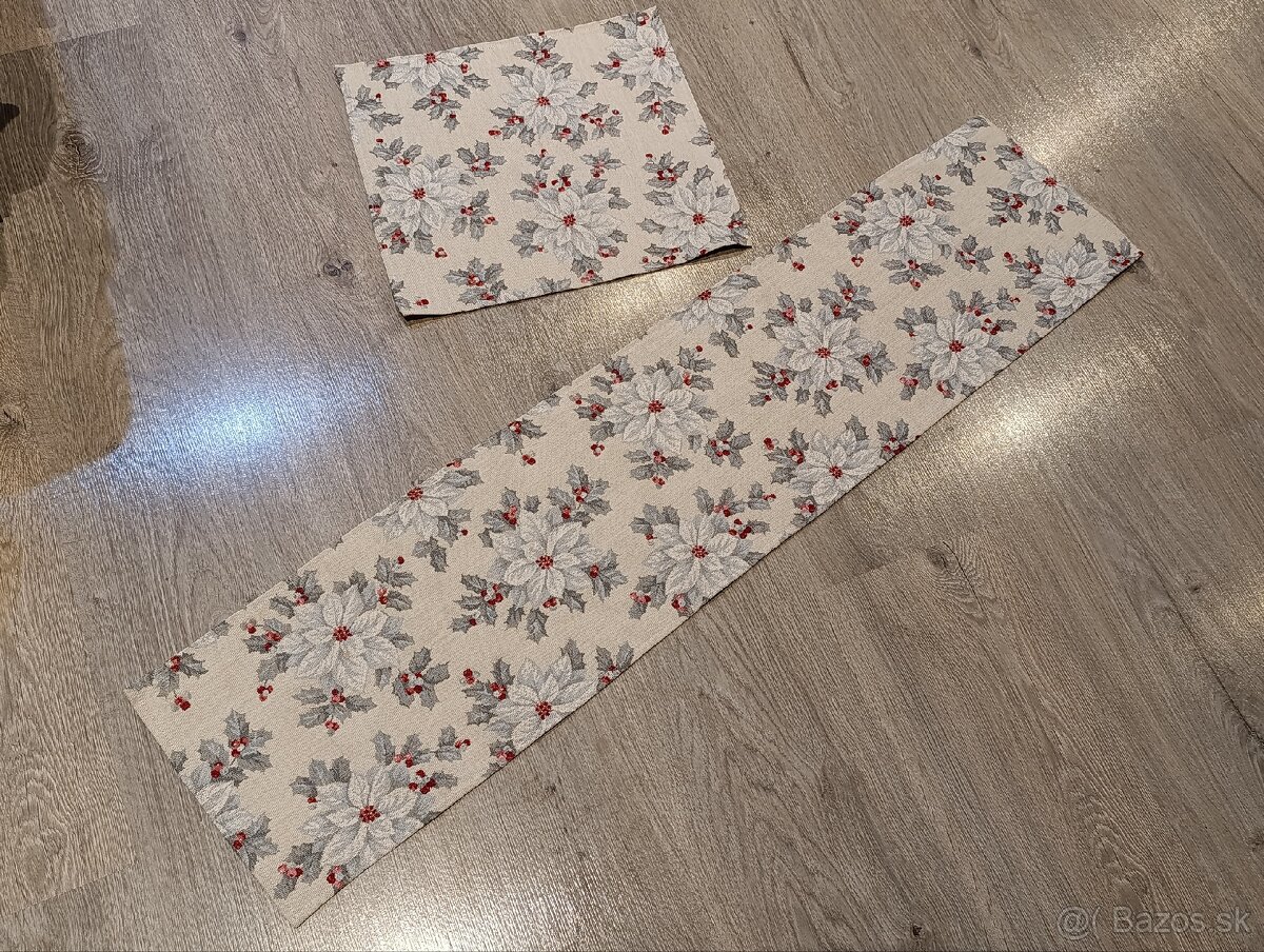 Biela vianočná ruža štóla s dečkou a obliečkou - 3