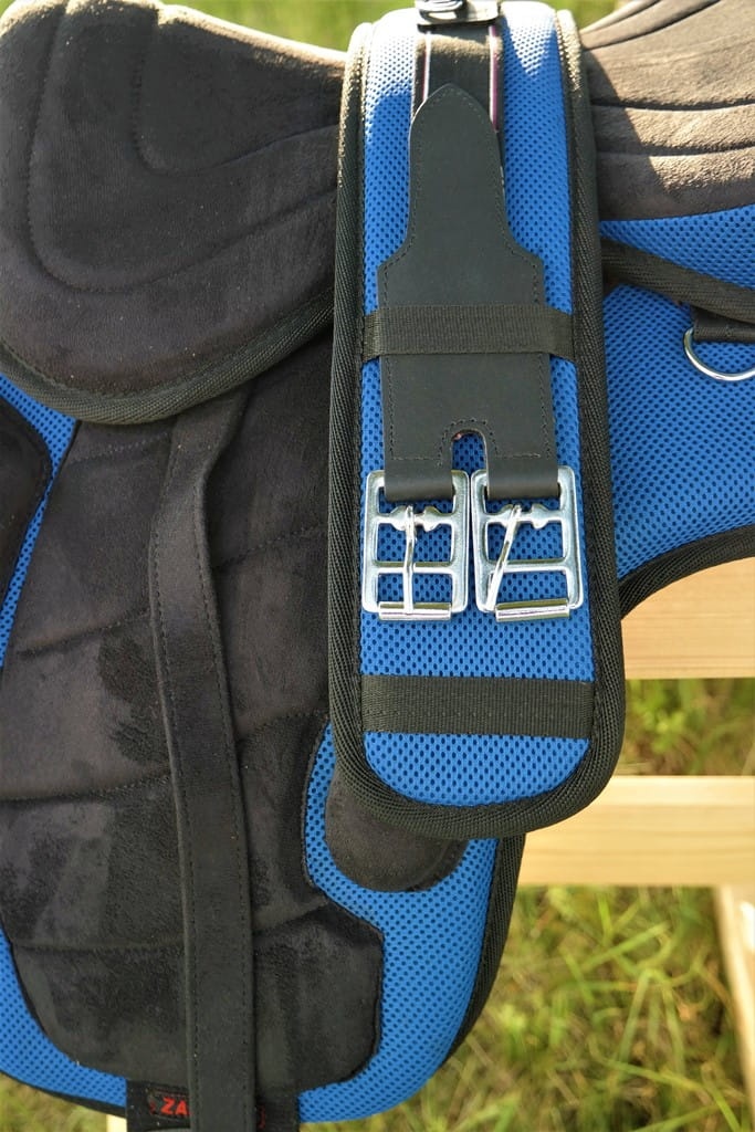 Bezkostrové sedlo Classic modré strmene podbrušák - 3