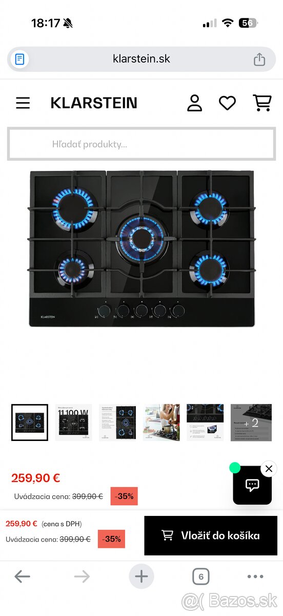 Plynova varna doska Klarstain 75cm - 3