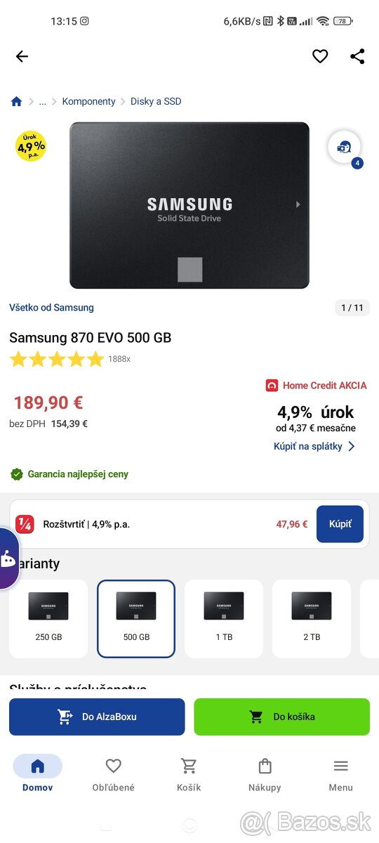 Predám Samsung 870 EVO 500GB - 3