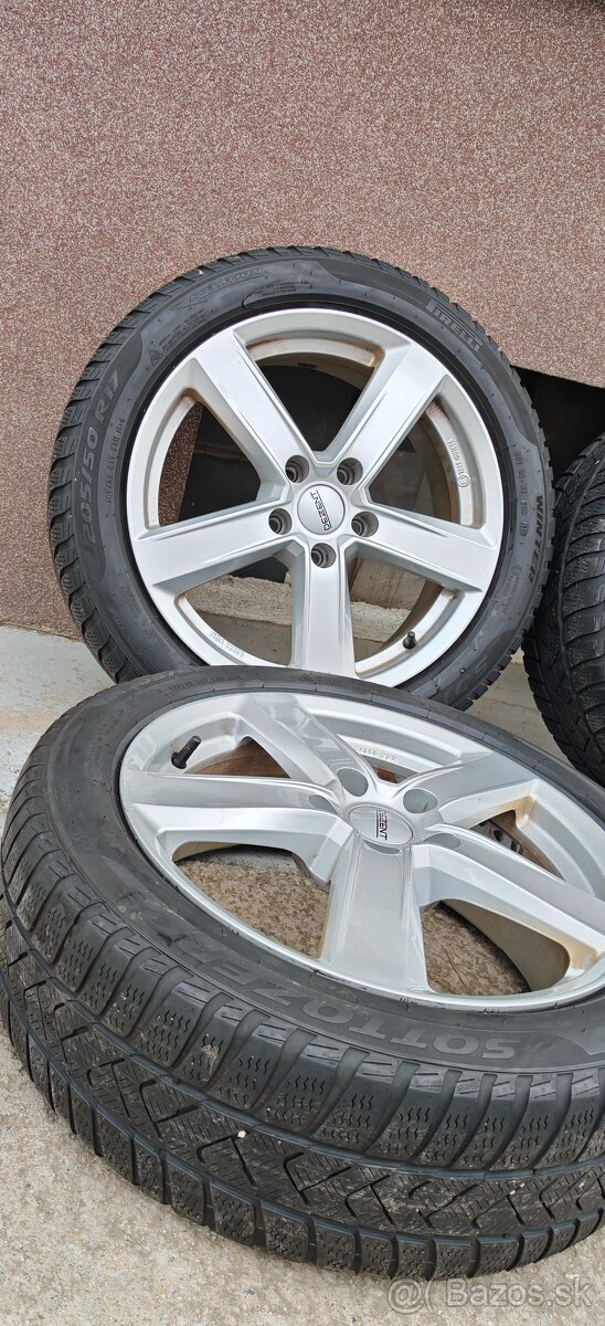 ALU Dezent 5x112 a zimné Pirelli 205/50 R17 - 3