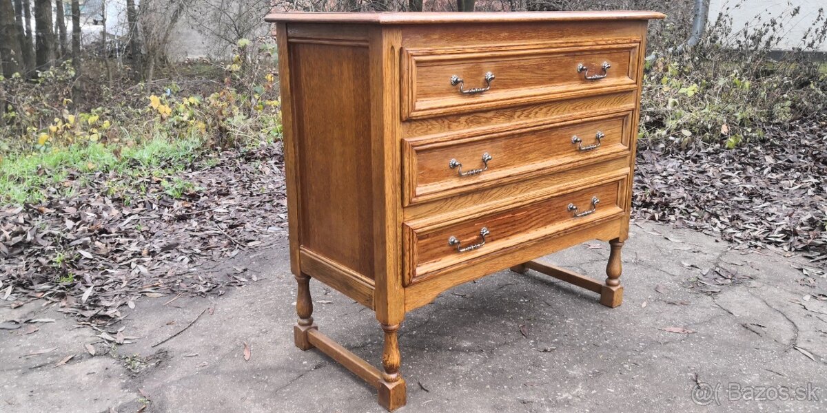 Rustikálna masivná šuplíková komoda - 3