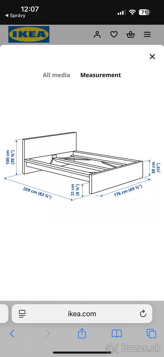 Posteľ Ikea MALM + 2 matrace - 3