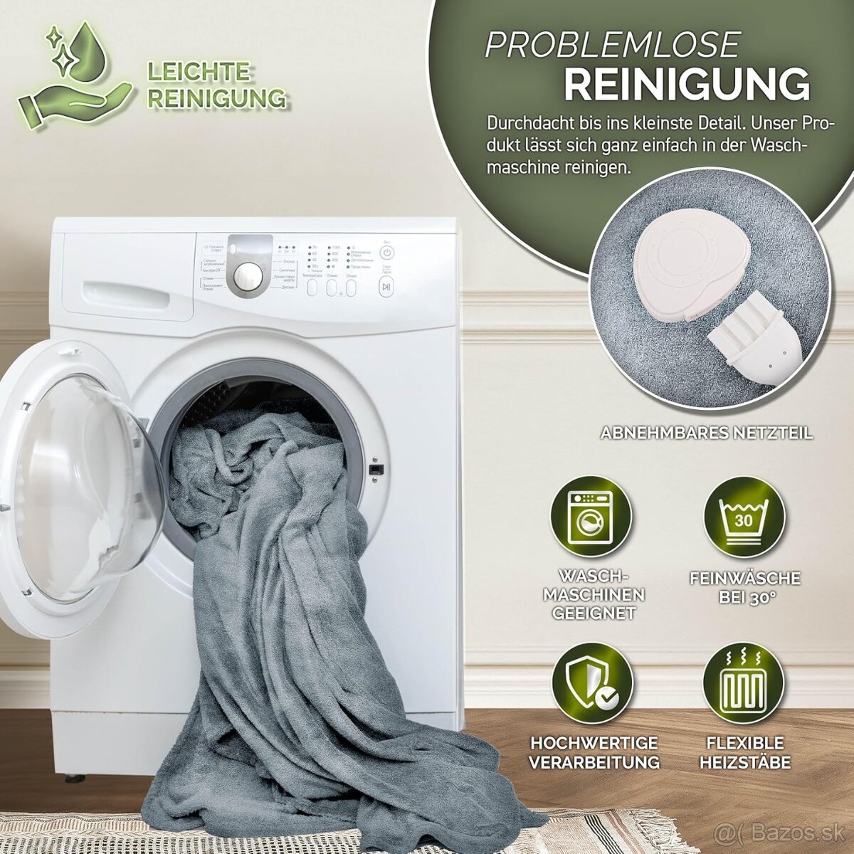 sinnlein® elektrická vyhrievacia deka – 160 × 120 cm - 3