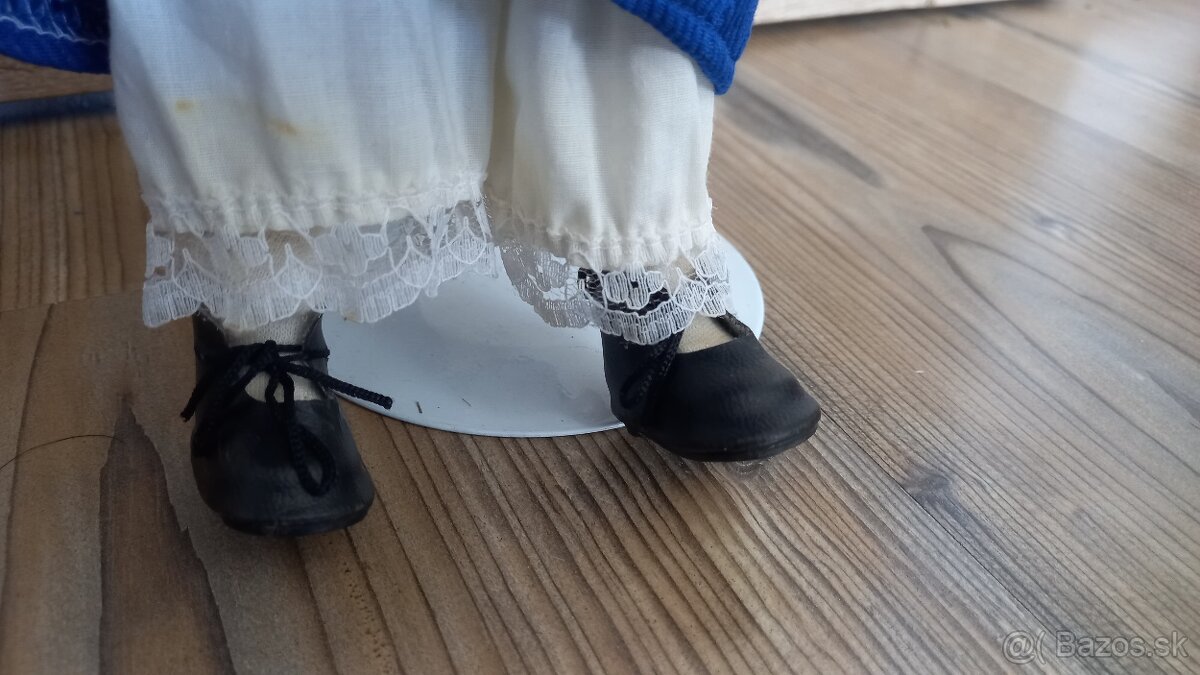 Keramicka babika so stojanom - modre saty - 3