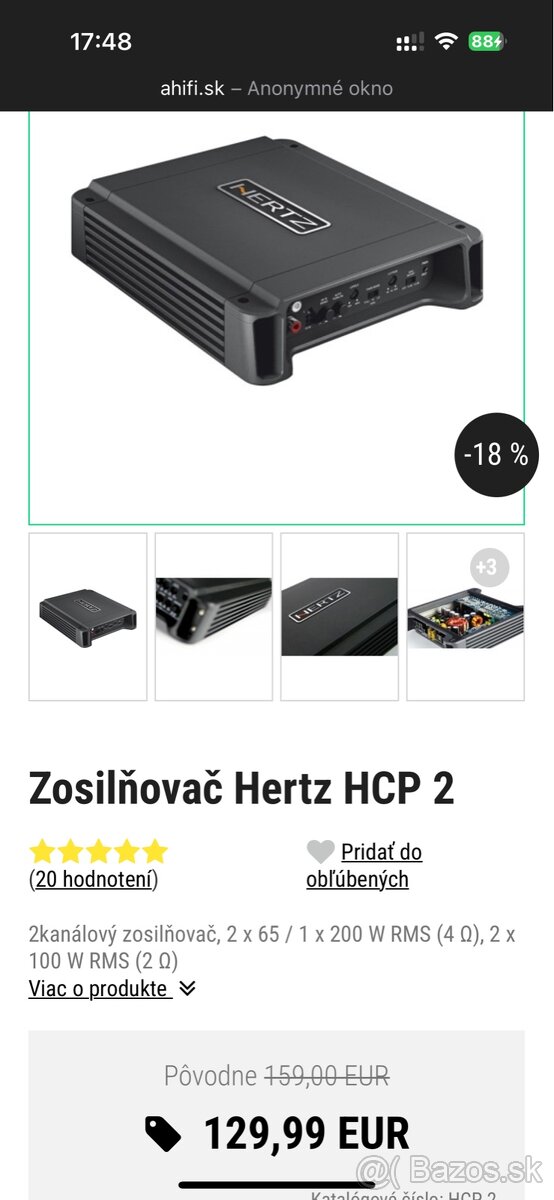 Zosilovač aj reproduktory Hertz - 3