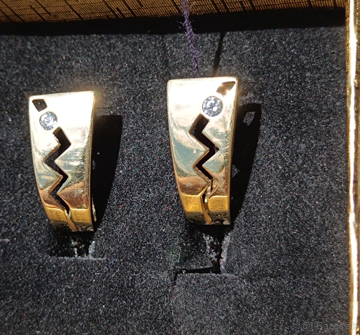 Zlate náušnice s výrezom 585 - 3