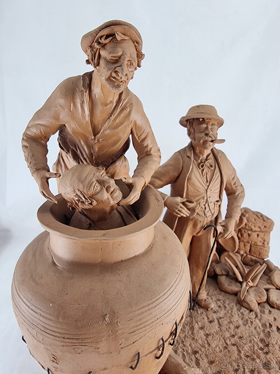 Starožitné terakotové súsošie - 32 /32 cm - 3