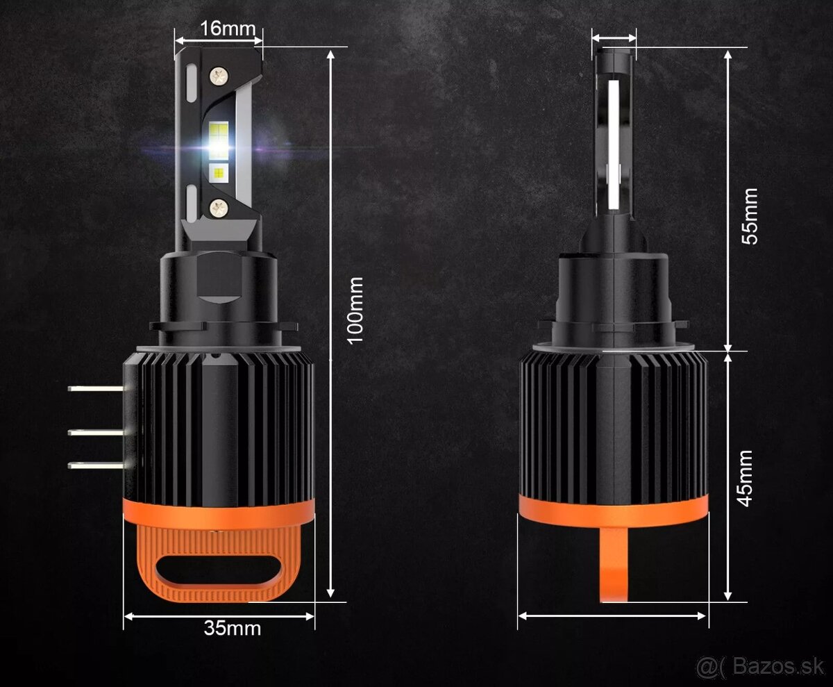 LED H15 CANBUS Denné DRL High Performance 6500k 2Ks - 3