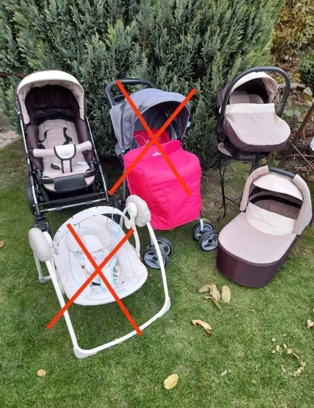 Trojkombinácia kočík hnedý béžový Bexa s príslušenstvom - 3