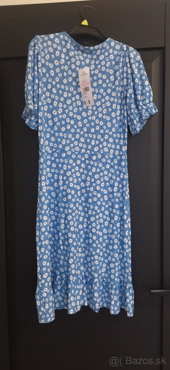 Modré kvietkované šaty - 3